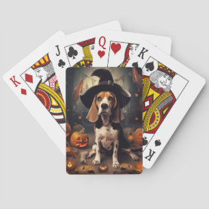 Beagle pompoenen Halloween eng Pokerkaarten