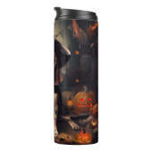 Beagle pompoenen Halloween eng Thermosbeker (Geroteerd rechts)