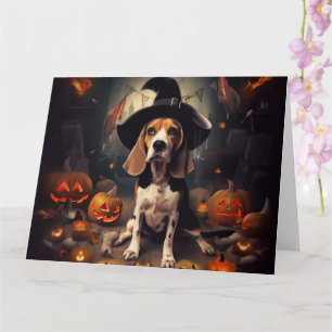 Beagle Pompoenen Halloween Griezelen Kaart