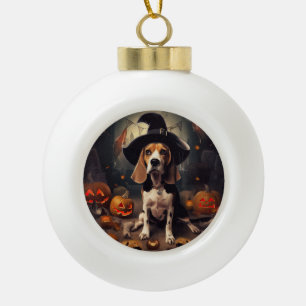 Beagle Pompoenen Halloween Griezelen Keramische Bal Ornament