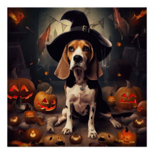 Beagle Pompoenen Halloween Griezelen Perfect Poster