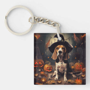 Beagle Pompoenen Halloween Griezelen Sleutelhanger