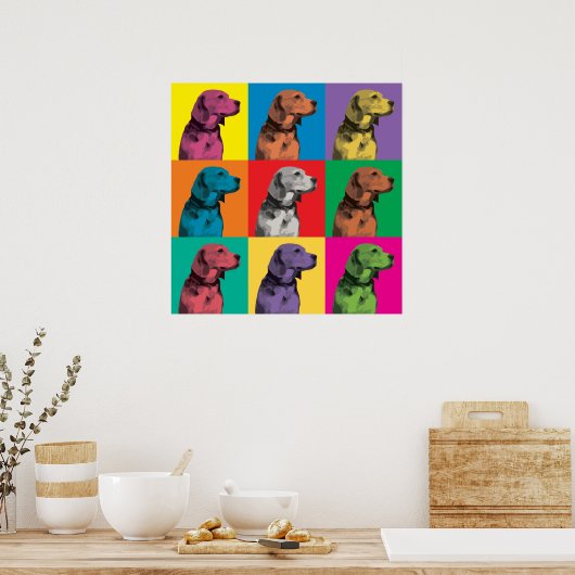 Beagle Pop-Art Poster (Keuken)