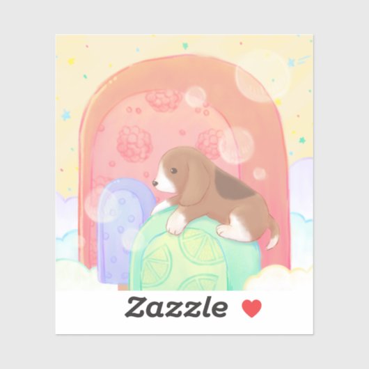 Beagle & Popsicles Sticker (Vel)