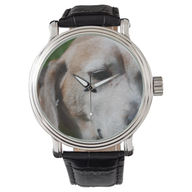 beagle portret horloge (Voorkant)