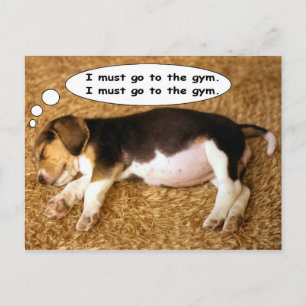 Beagle Pup Dreaming of Getting Fit Briefkaart