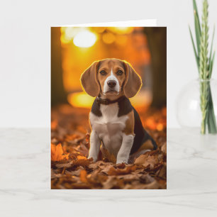 Beagle Pup Thanksgiving Feestdagen Kaart