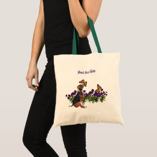 Beagle Puppy and Butterflies, speciaal voor dieren Tote Bag