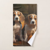 Beagle Puppy Automne Citrouille de plaisir (Serviette à main)