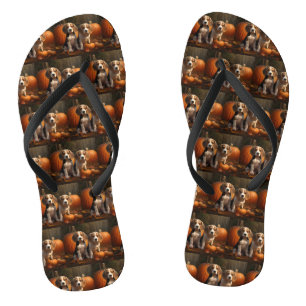 Beagle Puppy Autumn Delight Pompoen Teenslippers