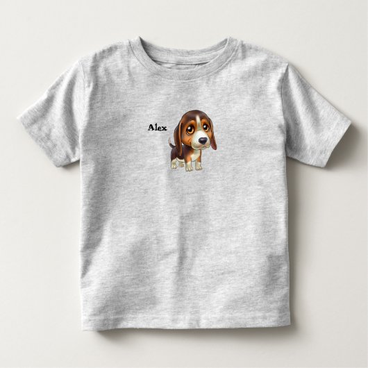 Beagle Puppy Cartoon Kinder Shirts (Voorkant)