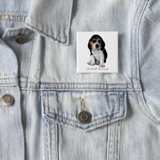 Beagle Puppy Dog Button (In situ)