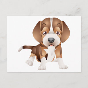 Beagle Puppy Dog Greeting Post Card Briefkaart