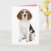 Beagle Puppy Dog Hallo denken van uw kaart (Gele Bloem)