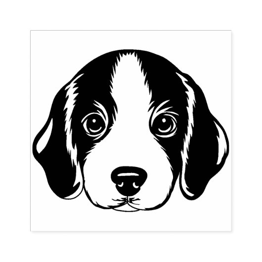 Beagle Puppy Face Dog Rubberstempel (Afrduk)