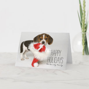 Beagle puppy feestdagen kaart