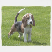 BEAGLE PUPPY FLEECE DEKEN (Voorkant (Horizontaal))