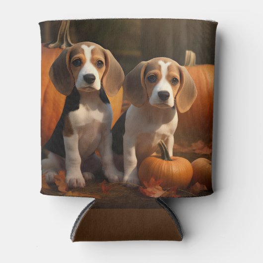 Beagle Puppy Herfst Delight Pompoen Blikjeskoeler (Voorkant)
