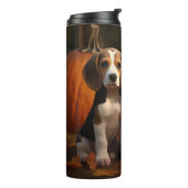 Beagle Puppy Herfst Delight Pompoen Thermosbeker (Gedraaid links)