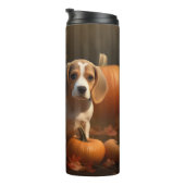 Beagle Puppy Herfst Delight Pompoen Thermosbeker (Geroteerd rechts)