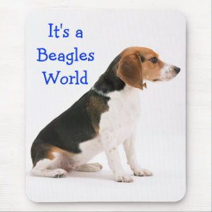 Beagle Puppy Hond Blauwe Liefde - Beagles Wereld Muismat