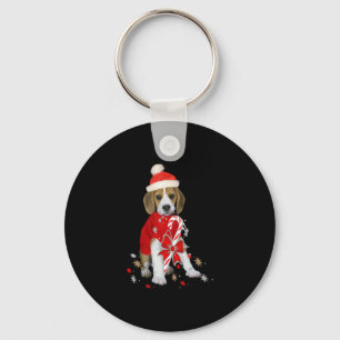 Beagle Puppy Kerstmis Baby Bodysuit Sleutelhanger