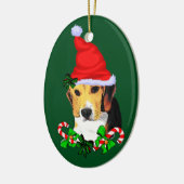 Beagle Puppy Kerstmis Keramisch Ornament (Links)