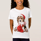 Beagle Puppy Kerstmis T-shirt (Voorkant)