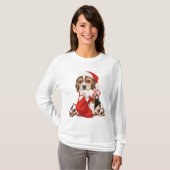 Beagle Puppy Kerstmis T-shirt (Voorkant volledig)
