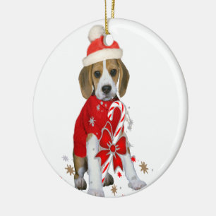 Beagle Puppy Kerstversiering Keramisch Ornament