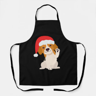 Beagle puppy met kerstmuts voor hondenliefhebbers  schort