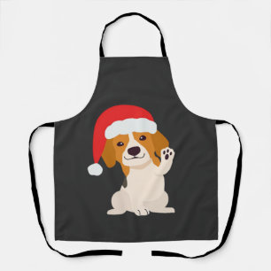 Beagle puppy met kerstmuts voor hondenliefhebbers schort