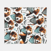 Beagle Puppy Naadloos Fleece Deken (Voorkant (Horizontaal))