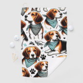  Beagle Puppy Naadloos Golfhanddoek (Insitu)