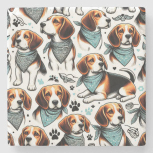 Beagle Puppy Naadloos Stenen Onderzetter