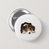 Beagle Puppy Ronde Button 5,7 Cm (Voorkant /achterkant)