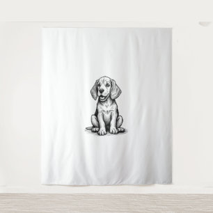 Beagle puppy schattig, familie Dierenliefhebber Ta Wandkleed
