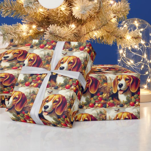 Beagle Puppy Schilderij Cadeaupapier (Feestdagen)