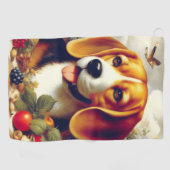  Beagle Puppy Schilderij Golfhanddoek (Horizontaal)