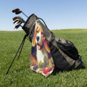  Beagle Puppy Schilderij Golfhanddoek (Groen)