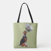 Beagle Puppy Smelling White Rose Draagtas (Achterkant)