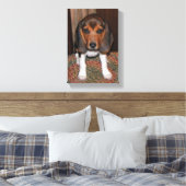 Beagle Puppy Verpakt Canvas Afdruk (Insitu (Slaapkamer))