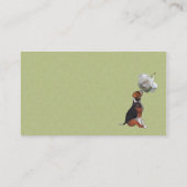 Beagle Puppy White Rose Cute Carte de visite (Dos)