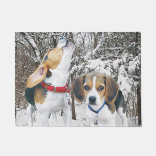 Beagle Pups Snowy Bossen Deurklep Deurmat