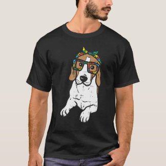 Beagle Puzzle Bandana Glasse Autism Awareness Pet T-shirt
