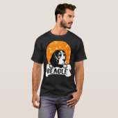 Beagle Retro Silhouet Schattige Hond T-shirt (Voorkant volledig)