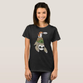 Beagle Riding Sloth Tortoise Dog T-shirt (Voorkant volledig)