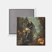 Beagle rijden motorfiets Halloween eng Magneet (Voorkant / Achterkant)