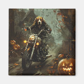 Beagle rijden motorfiets Halloween eng Magneet (Voorkant)