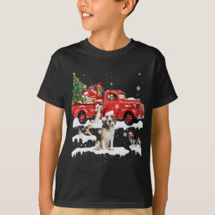 Beagle rijden rode vrachtwagen vrolijke kerst x-ma t-shirt